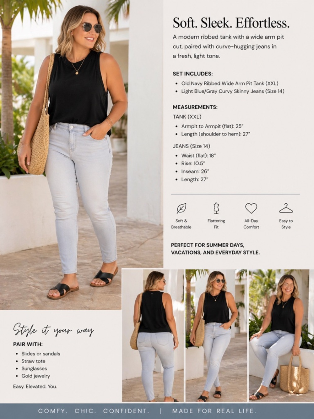 Set Old Navy Black Ribbed Tank Top with Wide Arm Openings